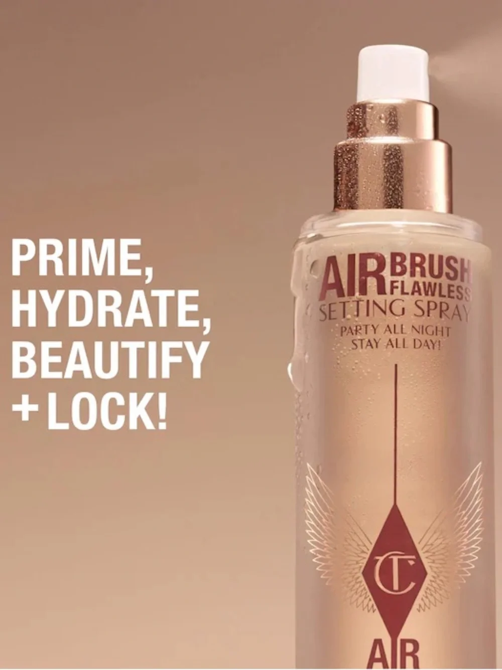NEW Charlotte Tilbury Mini Airbrush Flawless Hydrating &Waterproof Setting Spray
